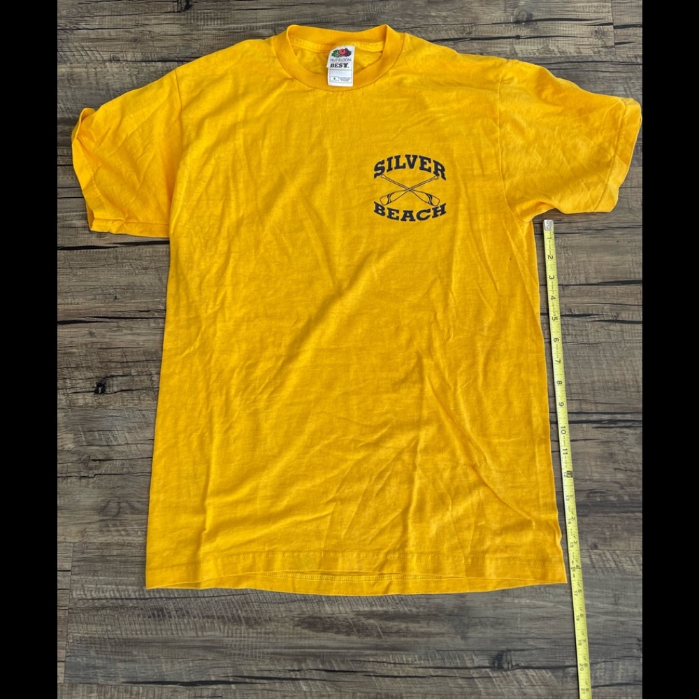 Vintage Fruit of The Loom Best Tee Shirt Silver Beach Lifeguard Rowing M